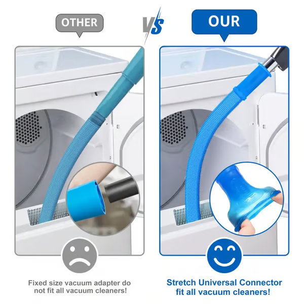 Dryer Vent Cleaner Kit Dryer Lint Vacuum Attachment with Stretch Universal Connector
